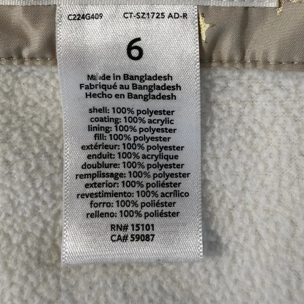Carter's Girls Beige Gold Star Print Hooded Rain Jacket Size‎ 6 Outerwear